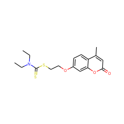 CCN(CC)C(=S)SCCOc1ccc2c(C)cc(=O)oc2c1 ZINC000303915866