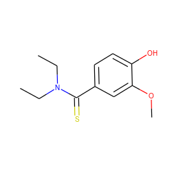 CCN(CC)C(=S)c1ccc(O)c(OC)c1 ZINC000066129501