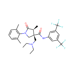 CCN(CC)C[C@@]1(C(=O)Nc2cc(C(F)(F)F)cc(C(F)(F)F)c2)CN(c2c(C)cccc2C)C(=O)[C@H]1C ZINC000142529853