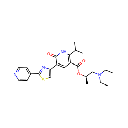 CCN(CC)C[C@@H](C)OC(=O)c1cc(-c2csc(-c3ccncc3)n2)c(=O)[nH]c1C(C)C ZINC000038909104