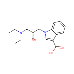 CCN(CC)C[C@@H](O)Cn1cc(C(=O)O)c2ccccc21 ZINC000299862639