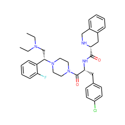 CCN(CC)C[C@@H](c1ccccc1F)N1CCN(C(=O)[C@@H](Cc2ccc(Cl)cc2)NC(=O)[C@H]2Cc3ccccc3CN2)CC1 ZINC000036284704