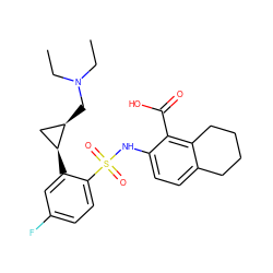 CCN(CC)C[C@@H]1C[C@@H]1c1cc(F)ccc1S(=O)(=O)Nc1ccc2c(c1C(=O)O)CCCC2 ZINC000014964948