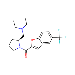 CCN(CC)C[C@@H]1CCCN1C(=O)c1cc2cc(C(F)(F)F)ccc2o1 ZINC000036188014