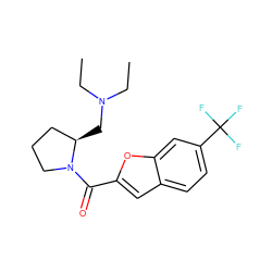 CCN(CC)C[C@@H]1CCCN1C(=O)c1cc2ccc(C(F)(F)F)cc2o1 ZINC000003817069