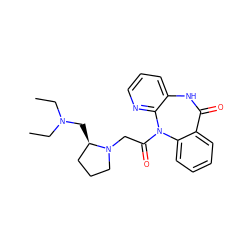 CCN(CC)C[C@@H]1CCCN1CC(=O)N1c2ccccc2C(=O)Nc2cccnc21 ZINC000029468150