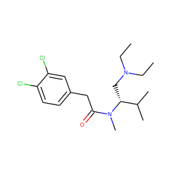 CCN(CC)C[C@H](C(C)C)N(C)C(=O)Cc1ccc(Cl)c(Cl)c1 ZINC000013446351