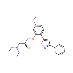 CCN(CC)C[C@H](O)COc1cc(OC)ccc1-c1cc(-c2ccccc2)no1 ZINC000071295595