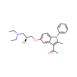 CCN(CC)C[C@H](O)COc1ccc2c(c1)c(C(C)=O)c(C)n2-c1ccccc1 ZINC000005015096