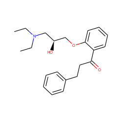 CCN(CC)C[C@H](O)COc1ccccc1C(=O)CCc1ccccc1 ZINC000005010107