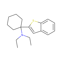 CCN(CC)C1(c2cc3ccccc3s2)CCCCC1 ZINC000013732150