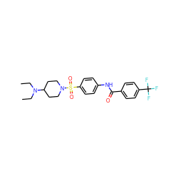 CCN(CC)C1CCN(S(=O)(=O)c2ccc(NC(=O)c3ccc(C(F)(F)F)cc3)cc2)CC1 ZINC000473117531