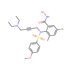 CCN(CC)CC#CCN(c1c(C)cc(Br)cc1C(=O)NO)S(=O)(=O)c1ccc(OC)cc1 ZINC000026816670