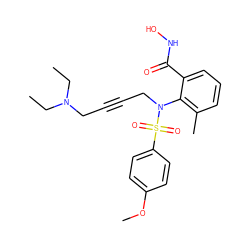 CCN(CC)CC#CCN(c1c(C)cccc1C(=O)NO)S(=O)(=O)c1ccc(OC)cc1 ZINC000026744615