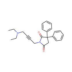 CCN(CC)CC#CCN1C(=O)CC(c2ccccc2)(c2ccccc2)C1=O ZINC000001895240