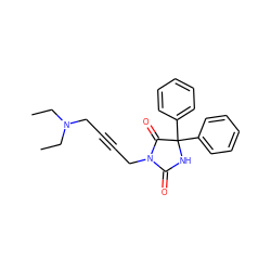 CCN(CC)CC#CCN1C(=O)NC(c2ccccc2)(c2ccccc2)C1=O ZINC000002035934