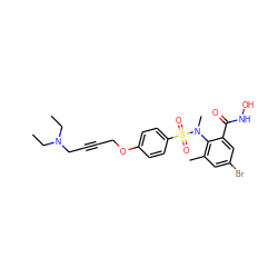 CCN(CC)CC#CCOc1ccc(S(=O)(=O)N(C)c2c(C)cc(Br)cc2C(=O)NO)cc1 ZINC000028223965