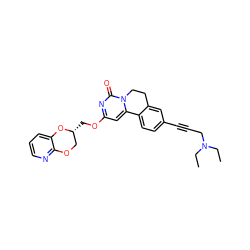 CCN(CC)CC#Cc1ccc2c(c1)CCn1c-2cc(OC[C@@H]2COc3ncccc3O2)nc1=O ZINC000220158041