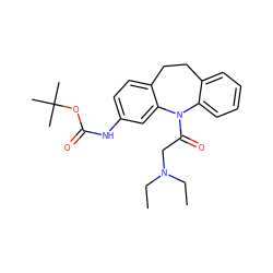 CCN(CC)CC(=O)N1c2ccccc2CCc2ccc(NC(=O)OC(C)(C)C)cc21 ZINC000653795859