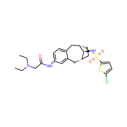 CCN(CC)CC(=O)Nc1ccc2c(c1)C[C@H]1CC[C@@H](C2)[C@H]1NS(=O)(=O)c1ccc(Cl)s1 ZINC000028357871