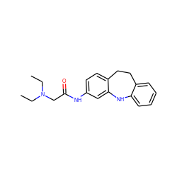 CCN(CC)CC(=O)Nc1ccc2c(c1)Nc1ccccc1CC2 ZINC000000275611