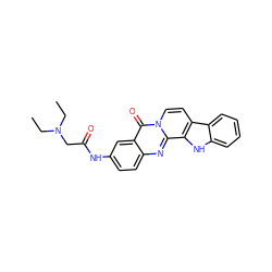 CCN(CC)CC(=O)Nc1ccc2nc3c4[nH]c5ccccc5c4ccn3c(=O)c2c1 ZINC000049114091