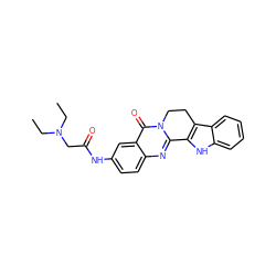 CCN(CC)CC(=O)Nc1ccc2nc3n(c(=O)c2c1)CCc1c-3[nH]c2ccccc12 ZINC000049784694