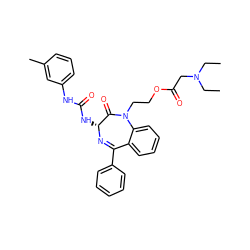 CCN(CC)CC(=O)OCCN1C(=O)[C@@H](NC(=O)Nc2cccc(C)c2)N=C(c2ccccc2)c2ccccc21 ZINC000027430003