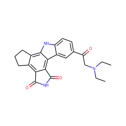 CCN(CC)CC(=O)c1ccc2[nH]c3c4c(c5c(c3c2c1)C(=O)NC5=O)CCC4 ZINC000073240360