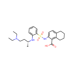 CCN(CC)CC[C@@H](C)Nc1ccccc1S(=O)(=O)Nc1ccc2c(c1C(=O)O)CCCC2 ZINC000064274752