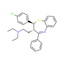 CCN(CC)CC[C@H]1C(c2ccccc2)=Nc2ccccc2S[C@@H]1c1ccc(Cl)cc1 ZINC000028520242