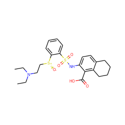 CCN(CC)CC[S@@+]([O-])c1ccccc1S(=O)(=O)Nc1ccc2c(c1C(=O)O)CCCC2 ZINC000014964747