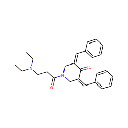 CCN(CC)CCC(=O)N1C/C(=C/c2ccccc2)C(=O)/C(=C\c2ccccc2)C1 ZINC000016957342