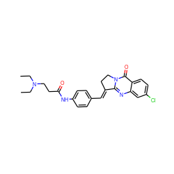 CCN(CC)CCC(=O)Nc1ccc(/C=C2\CCn3c2nc2cc(Cl)ccc2c3=O)cc1 ZINC000084633322