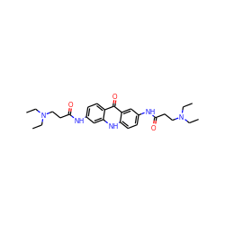 CCN(CC)CCC(=O)Nc1ccc2c(=O)c3cc(NC(=O)CCN(CC)CC)ccc3[nH]c2c1 ZINC000095606617