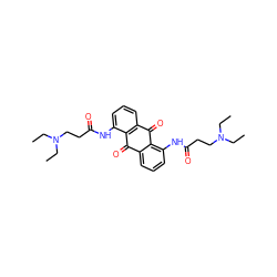 CCN(CC)CCC(=O)Nc1cccc2c1C(=O)c1cccc(NC(=O)CCN(CC)CC)c1C2=O ZINC000013556209