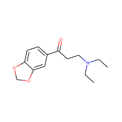 CCN(CC)CCC(=O)c1ccc2c(c1)OCO2 ZINC000004903965