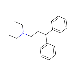 CCN(CC)CCC(c1ccccc1)c1ccccc1 ZINC000001577142