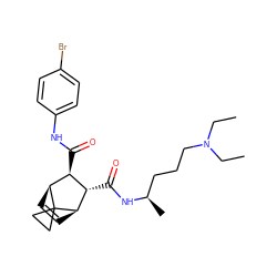 CCN(CC)CCC[C@@H](C)NC(=O)[C@H]1[C@H](C(=O)Nc2ccc(Br)cc2)[C@@H]2C=C[C@H]1C21CC1 ZINC000168374679