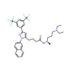 CCN(CC)CCC[C@@H](C)NC(=O)CCCc1cc(-c2cc(C(F)(F)F)cc(C(F)(F)F)c2)nn1-c1ccc2ccccc2c1 ZINC000028887482