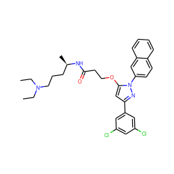 CCN(CC)CCC[C@@H](C)NC(=O)CCOc1cc(-c2cc(Cl)cc(Cl)c2)nn1-c1ccc2ccccc2c1 ZINC000028887327