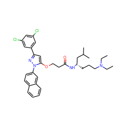 CCN(CC)CCC[C@@H](CC(C)C)NC(=O)CCOc1cc(-c2cc(Cl)cc(Cl)c2)nn1-c1ccc2ccccc2c1 ZINC000028887368