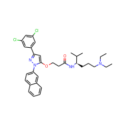 CCN(CC)CCC[C@@H](NC(=O)CCOc1cc(-c2cc(Cl)cc(Cl)c2)nn1-c1ccc2ccccc2c1)C(C)C ZINC000028887357