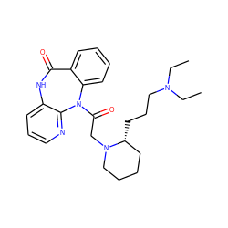 CCN(CC)CCC[C@@H]1CCCCN1CC(=O)N1c2ccccc2C(=O)Nc2cccnc21 ZINC000029467420