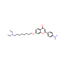 CCN(CC)CCCCCCCCOc1ccc2c(=O)cc(-c3ccc(N(C)C)cc3)oc2c1 ZINC000103240591