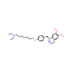 CCN(CC)CCCCCCCOc1ccc(C[C@@H]2NCCc3cc(OC)c(OC)cc32)cc1 ZINC000169342775