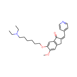 CCN(CC)CCCCCCOc1cc2c(cc1OC)C/C(=C/c1ccncc1)C2=O ZINC000084669291