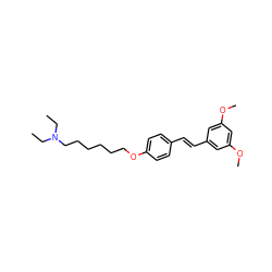 CCN(CC)CCCCCCOc1ccc(/C=C/c2cc(OC)cc(OC)c2)cc1 ZINC000103299336