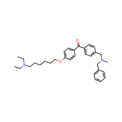 CCN(CC)CCCCCCOc1ccc(C(=O)c2ccc(CN(C)Cc3ccccc3)cc2)cc1 ZINC000071316112