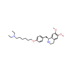 CCN(CC)CCCCCCOc1ccc(C[C@@H]2NCCc3cc(OC)c(OC)cc32)cc1 ZINC000169342772